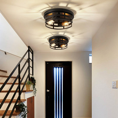 Plafonnier encastré 2 lumières noir, 11 lumières pour plafonnier, couloir, cuisine, maison de campagne (paquet de 2)