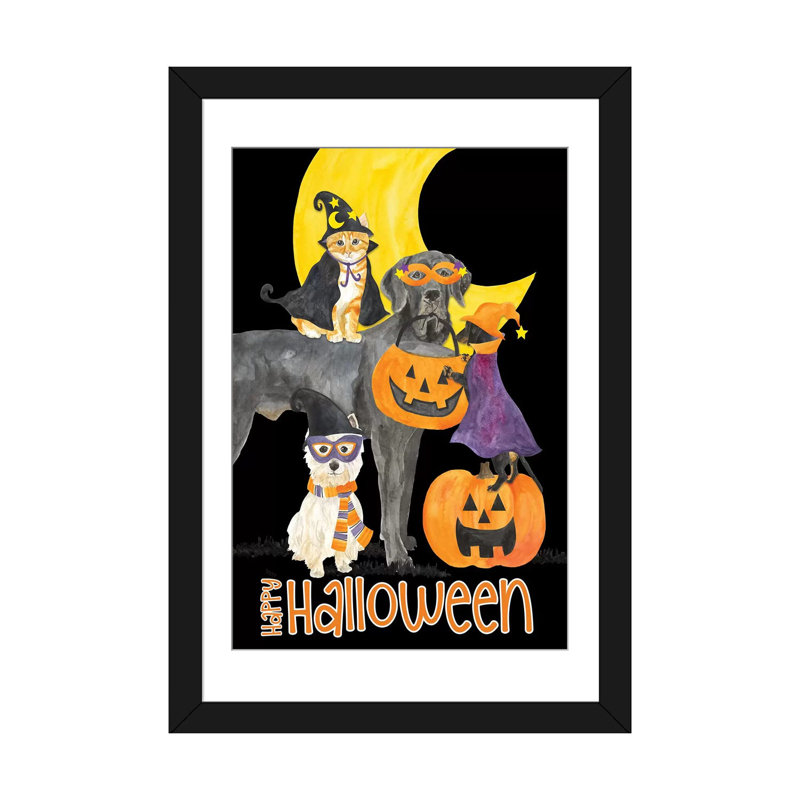 «Tara Reed« Fright Night Friends Happy Halloween II », reproduction d'impression sur toile tendue, H 32 po x l 24 po x P 1 po