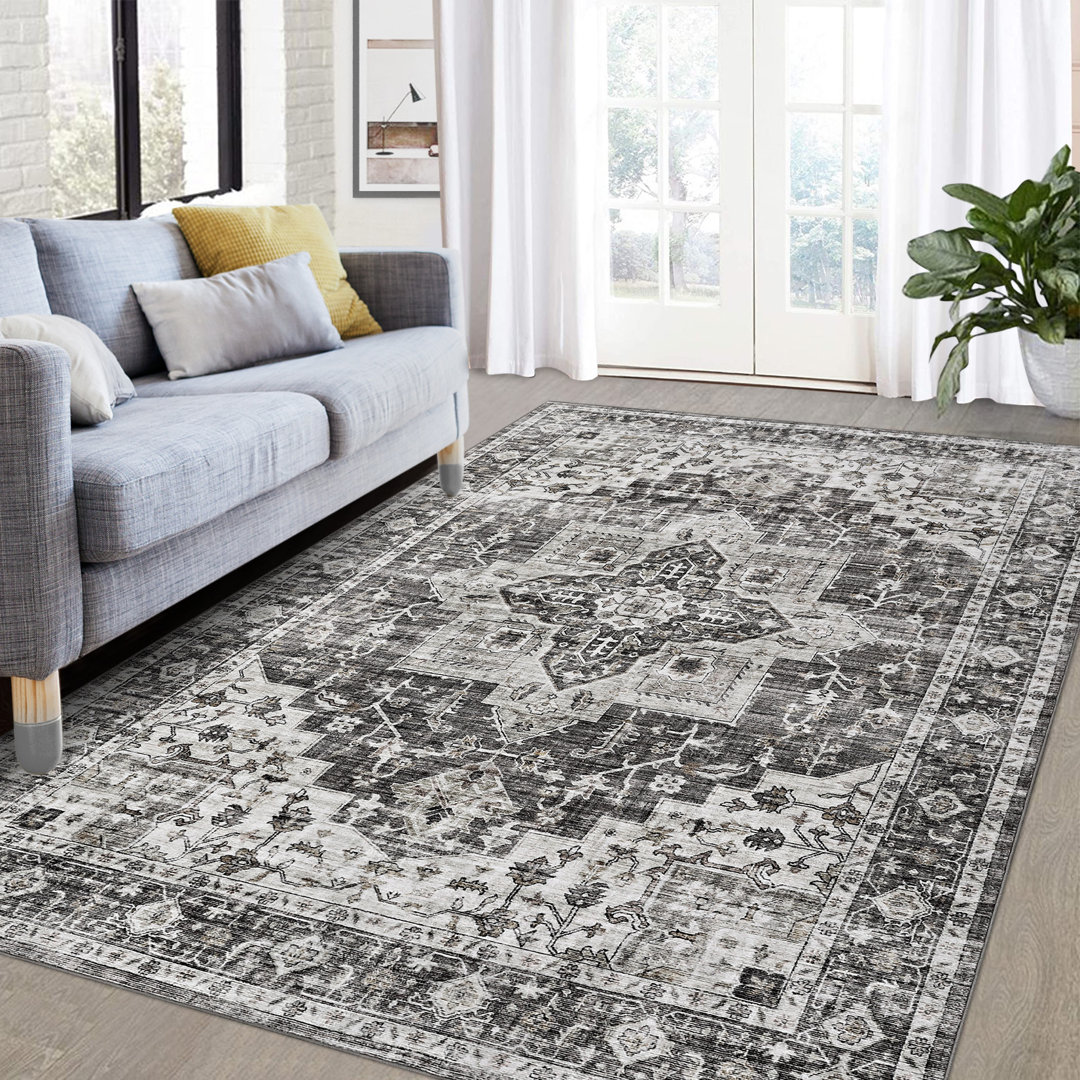 Rectangle Kimarni Area Rug with Non-Slip Backing Bungalow Rose Rug 
