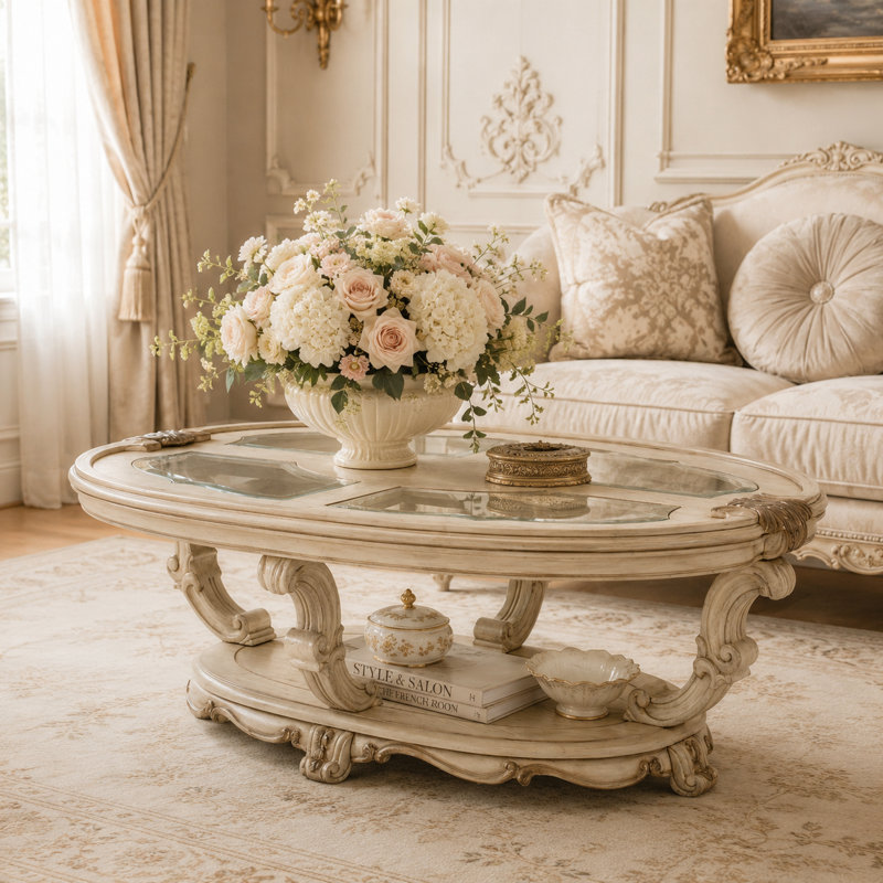 Table basse avec rangement Innocenza, Champagne