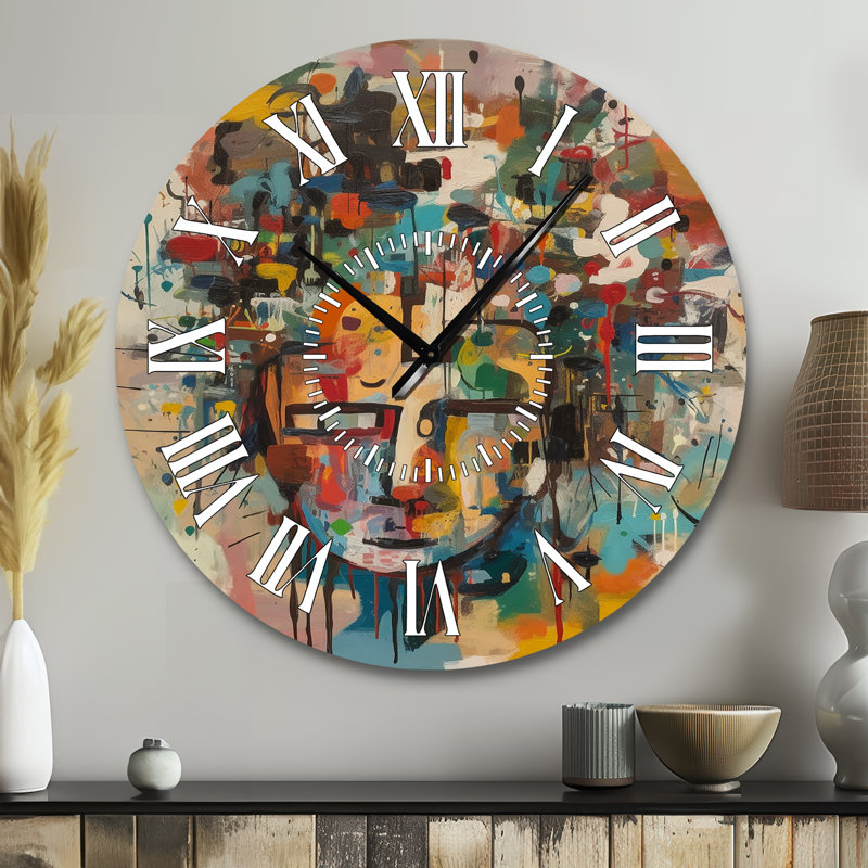 Abstract Face II - horloge murale, Grand