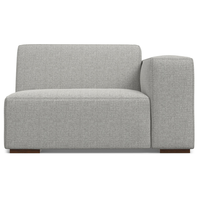 Denver Pale Grey 44-inch Right-Arm Sofa Module in Performance Fabric
