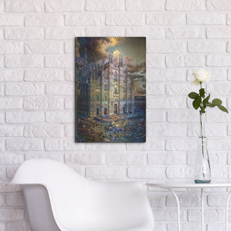 Winston Porter «Milan Italy Domm Cathedral» par Pedro Gavidia, art mural en métal, 16 po x 24 po, H 24 po x l 16 po