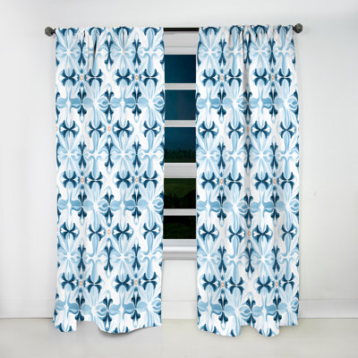 Nordic Geometric Serenity Ii - Abstract Curtain - Velvet Room Darkening - 1 Panel