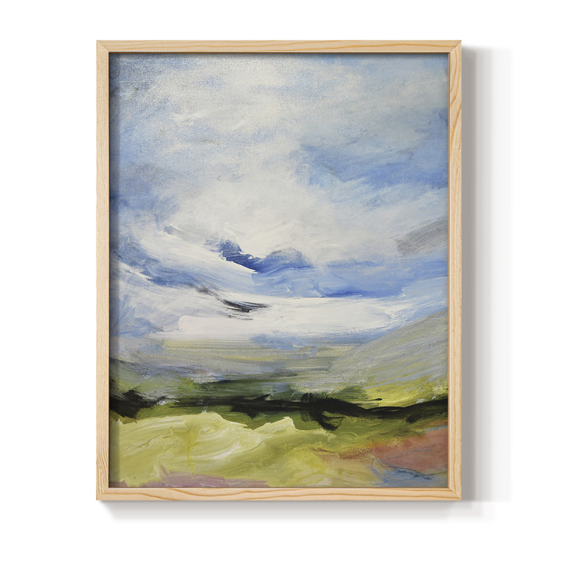 Autour de la nuée IV, reproduction encadrée - bois massif, Naturel, 11" H x 9" W