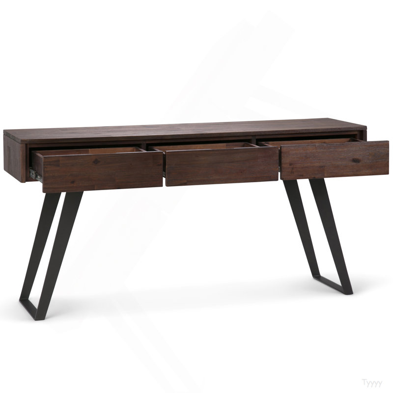 Lowry - Console canapé - Brun anthracite patiné, Marron foncé