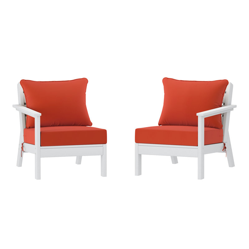 Ensemble de sièges profonds avec coussins, Orange, White