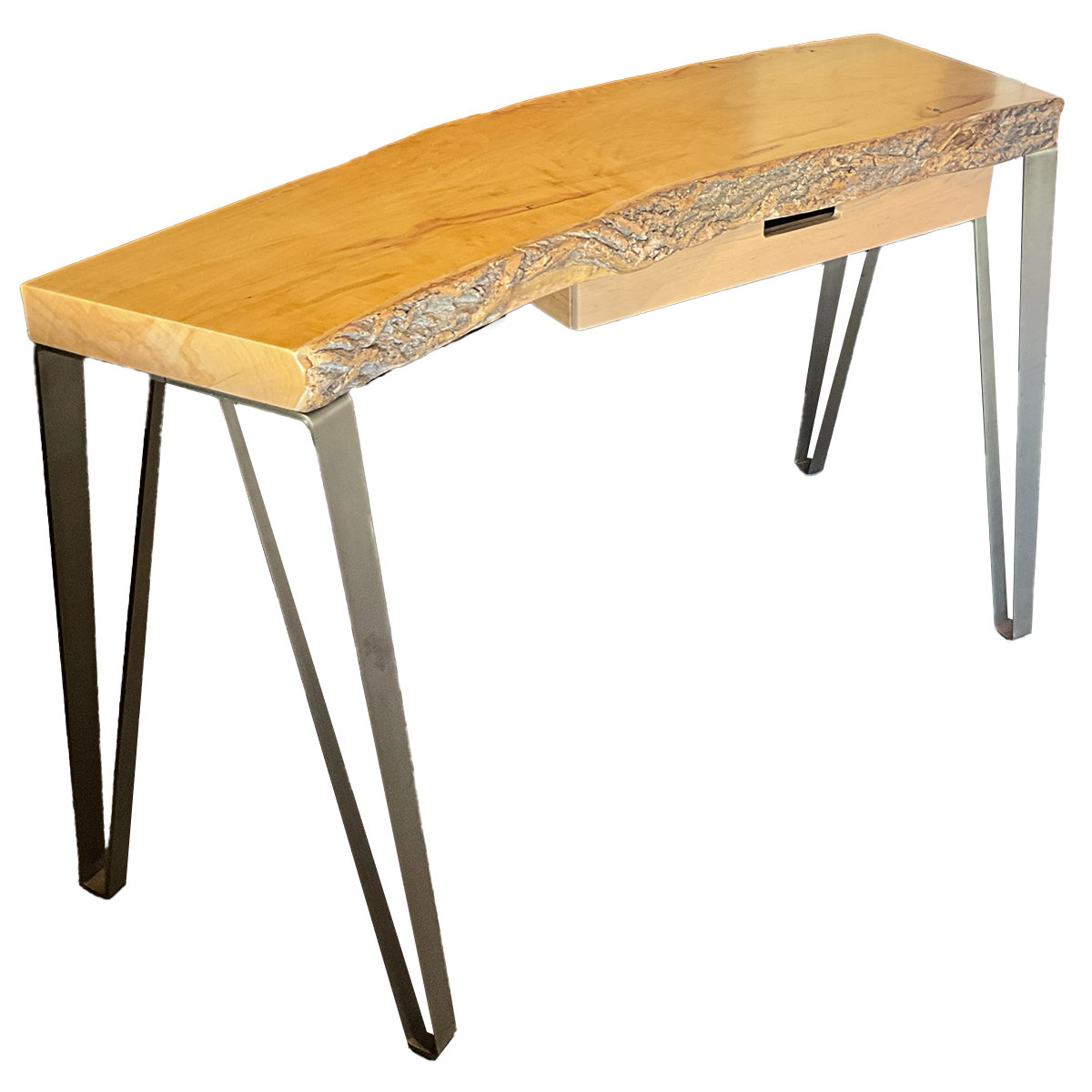 John Strauss Furniture Design, Ltd. Solid Wood Top Metal Base Writing ...