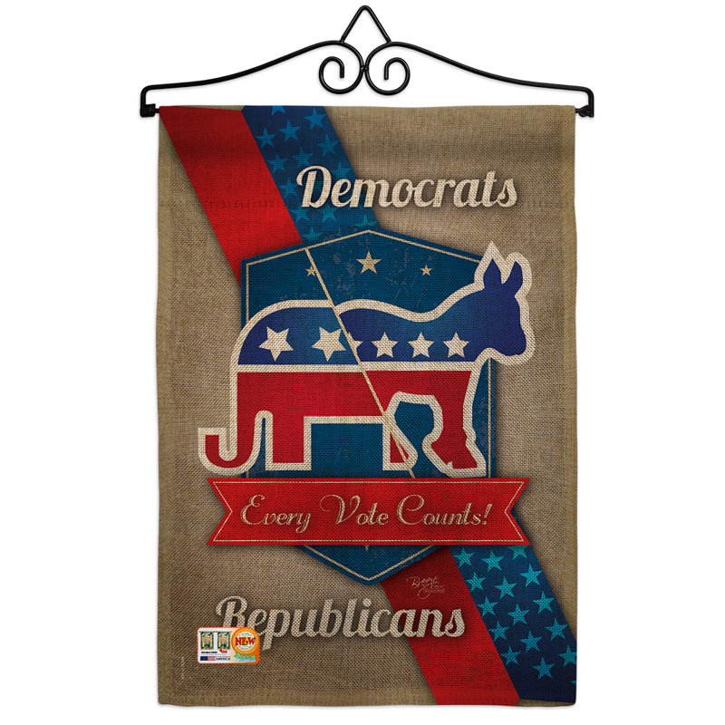 Tous les votes comptent le polyester de 2 côtés de 19 po american patriotique ensemble de drapeau