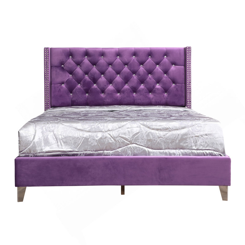Charmant lit double mauve transitionnel, Lit double