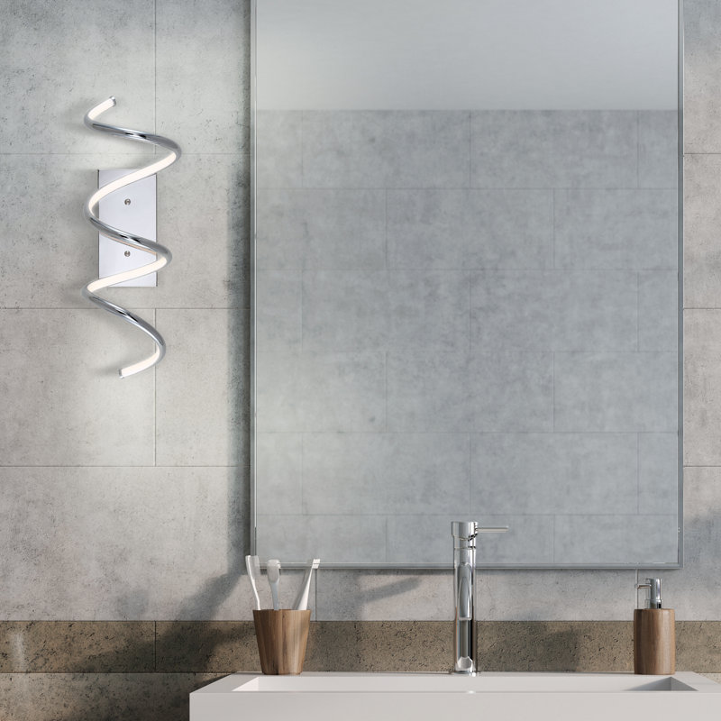 Senduk Dimmable LED Bath Sconce, Chrome