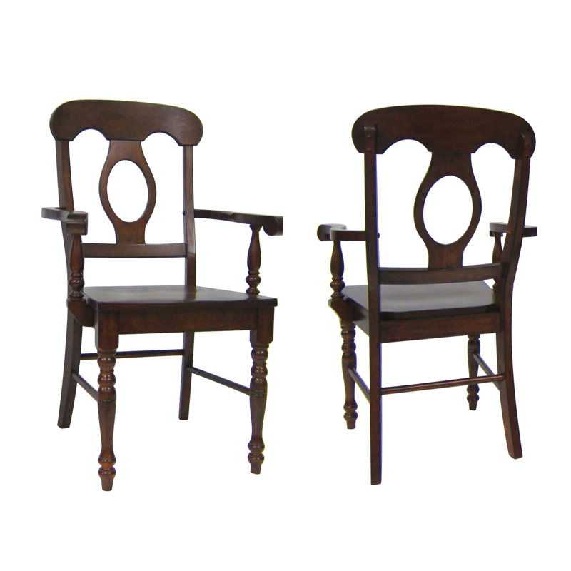 Littoral 17.5'' H Solid Wood Armchair, Chestnut
