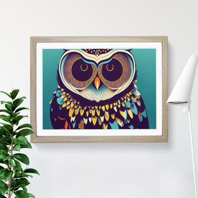 XH1022-7289X Radiant Owl 1 Piece Single Picture Frame Wall Art