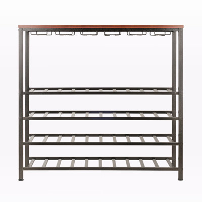 Akera 40 Bottle Floor Wine Bottle and Glass Rack by Latitude Run