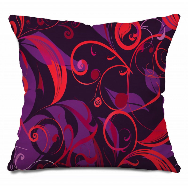 Coussin Floral Swirls, H 18 po x l 18 po