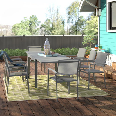 Ariyana 8 - Person Patio Dining Set with Extendable Rectangular Table
