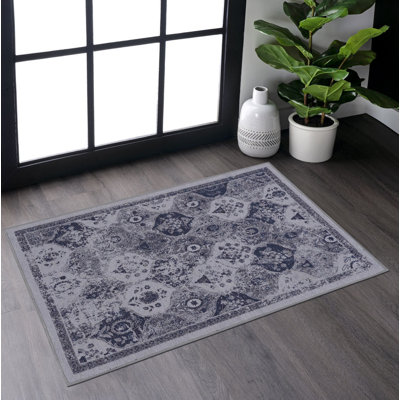 Tapis bleu lavable 2 pi x 3 pi (bleu, 2 pi x 3 pi)