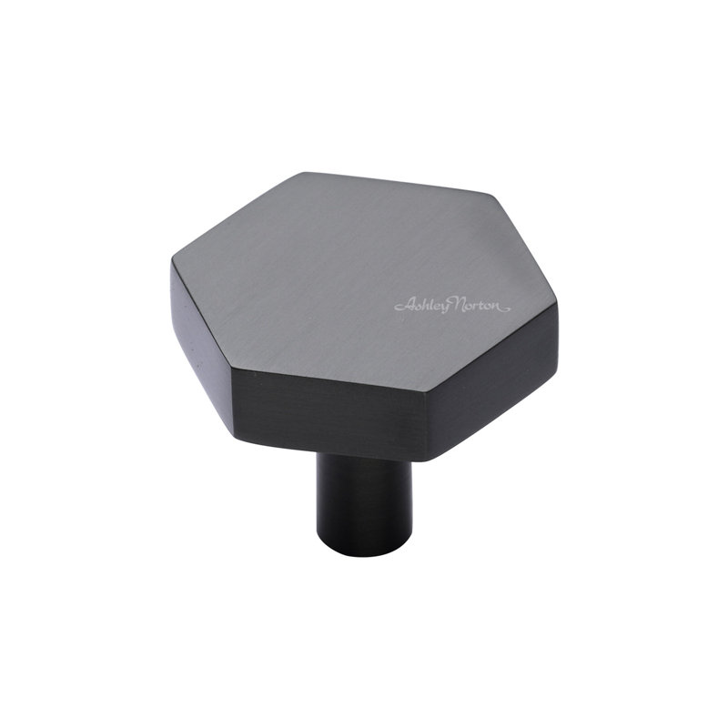 Hex 1 3/8" Length Geometric Knob, Dark Oil Rubbed, 1 3/8"