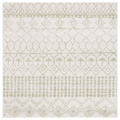 Tapis ivoire / sauge en polypropylène tissé à la machine Lorenco