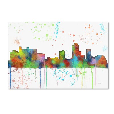 New Brunswick NJ Skyline Mclr-1' Graphic Art Print on Wrapped Canvas -  Trademark Fine Art, MW0236-C1219GG