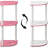  Turn-n-tube 3-tier Round Tube Reversible Corner Display Rack Multipurpose Shelving Unit, Pink/white
