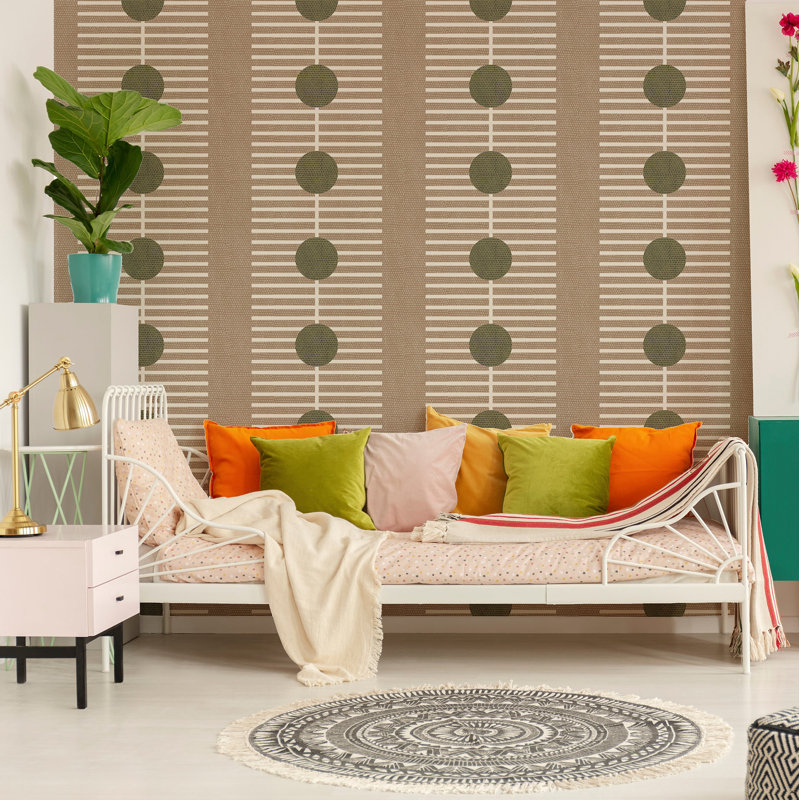 Nomalanga 10' L x 25" W Wallpaper Roll, Cocoa/Olive, Non-pasted