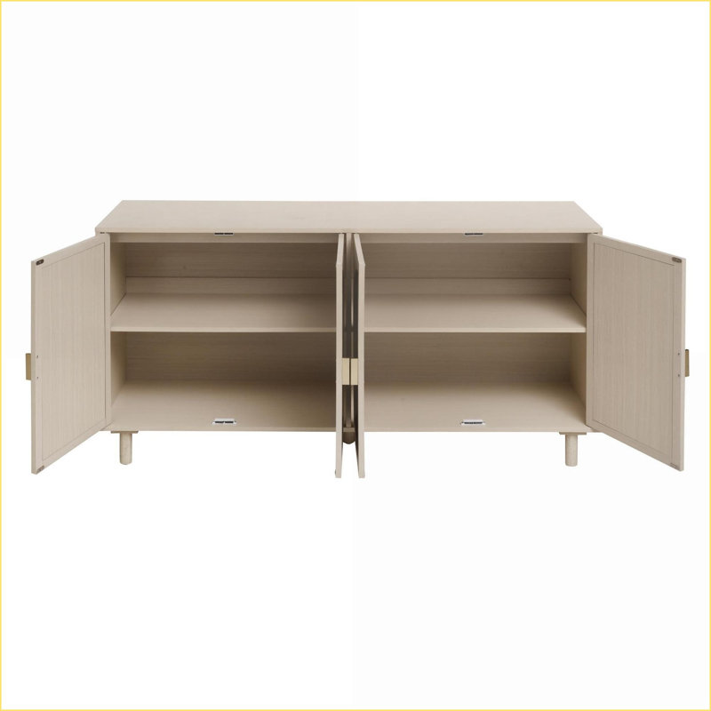 Armoire de rangement à 4 portes Cabinets | Traditionnel | Beige