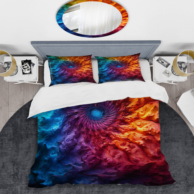 Ensemble de housse de couette Colorful Space Fractal Spiral II - Abstract Fractal