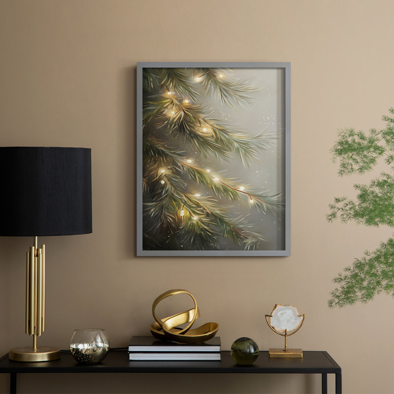 Art des Fêtes de Noël - série 2 - CCLX, reproduction encadrée - bois massif, H 15 po x l 12 po, Gris