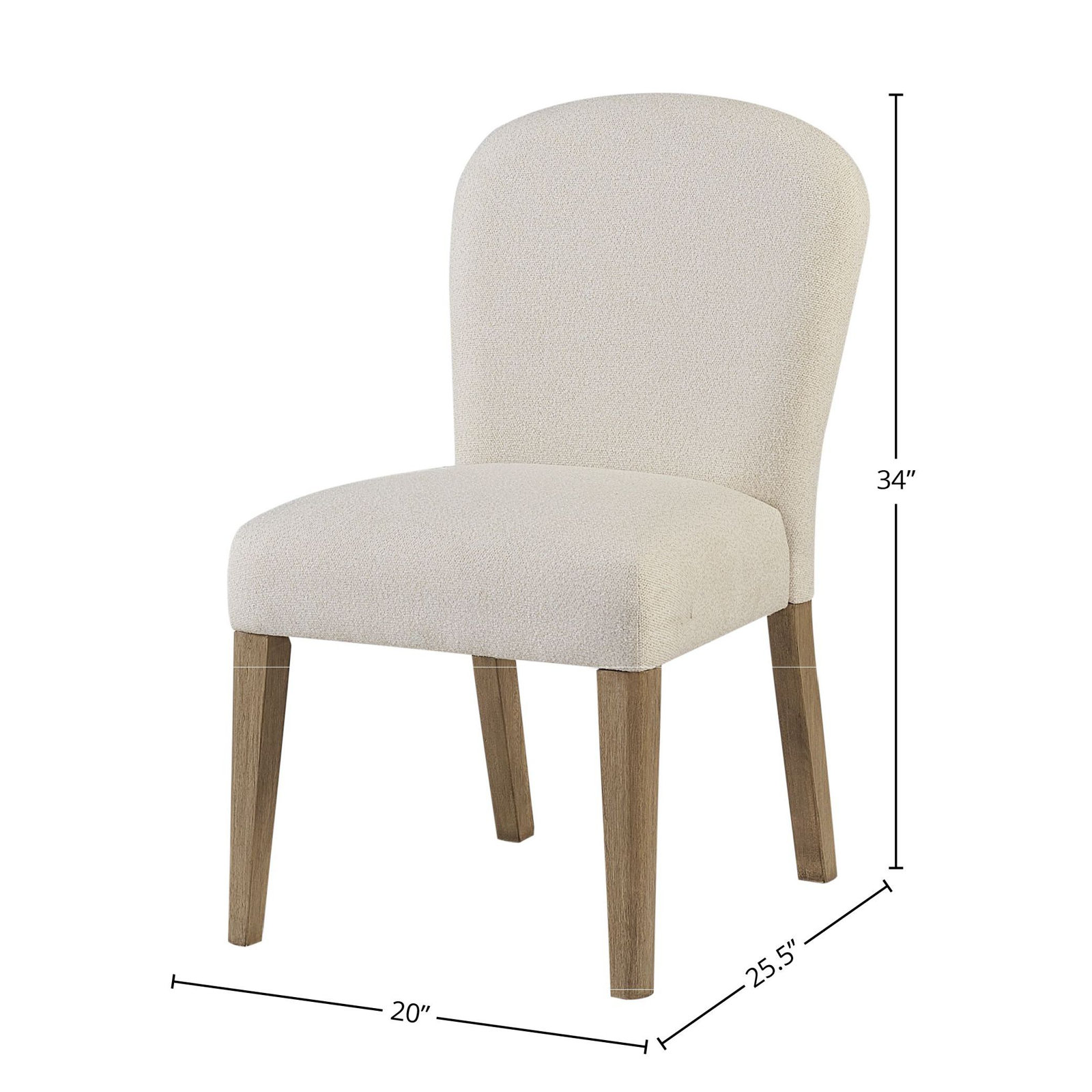 Marielle Upholstered Arch Dining Chair, Toffee/White Sand, Beige Wood