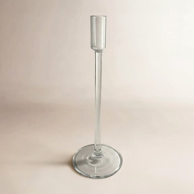 Clear Glass Candlestick Holder