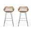 Deux fauteuils d'extérieur avec faux coussins d'eau - conception classique, siège de tabourets de bar de 28,75 pouces, finition grise