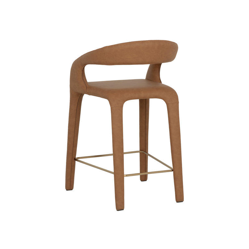 Atika Upholstered Bar Stool, Milliken Cognac, Bar Stool (29.75" Seat Height)