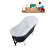 55" Streamline Clawfoot Soaking Acrylic Bathtub With Drain, Clawfeet, and Bamboo Tray-76109889-66366768