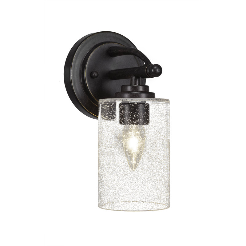 Albreda 1 - Light Dimmable Armed Sconce, Clear Bubble, Dark Granite