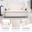 Ensemble de canapé-lit en tissu de 61 po pour grand salon / chambre à coucher, structure en fer renforcé, poches de rangement des deux côtés, dossier réglable.-37709086