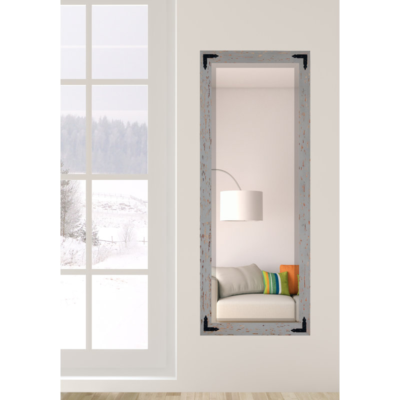 Miroir pleine grandeur biseauté, H 63 po x l 25 po, Gris/rouge
