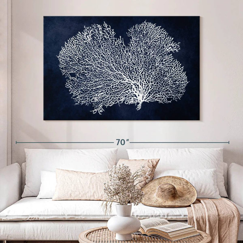 Sea Fan On Indigo Blue II, H 34 po x l 51 po