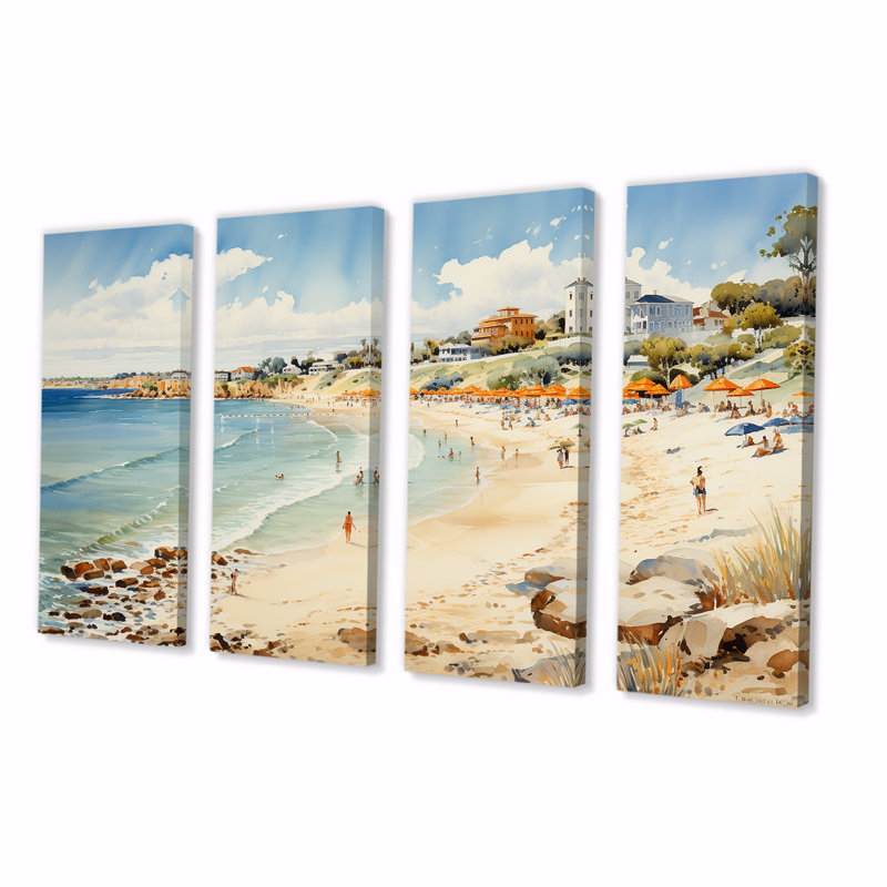 Art mural rétro pour le salon, 4 jours sur la plage, H 28 po x l 48 po