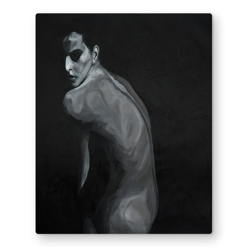 Denuded - Figurative White Metal Print for Home Decor