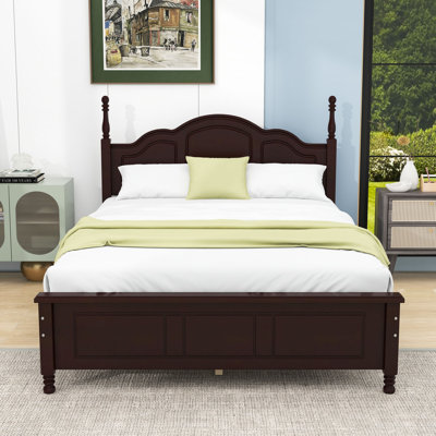 Wood Platform Bed Frame with Strong Slat and Centre Legs