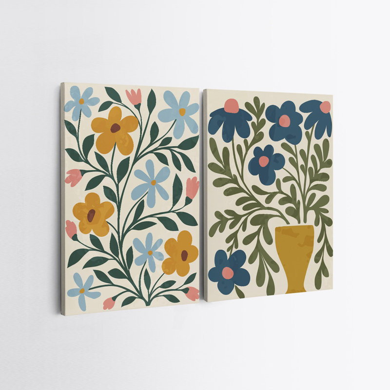 Peinture décorative sur toile (2 pièces), H 19,7 po x l 27,6 po