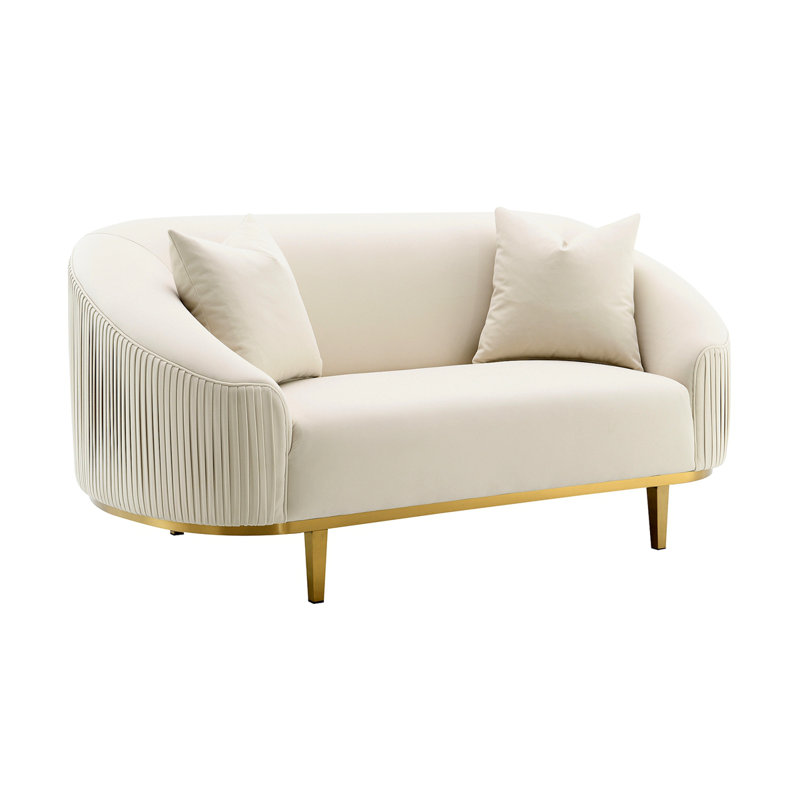 Martina Velvet Loveseat With 2 Pillows