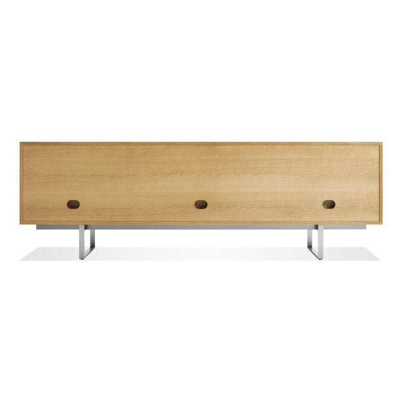 Series 11 Media Console, White Oak/Stainless Steel