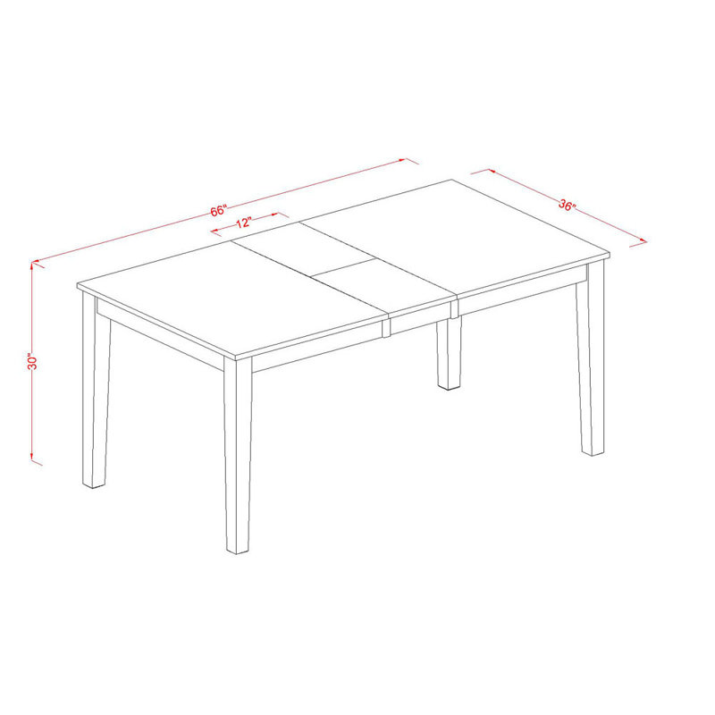 5 Piece Dining Room Furniture Set Includes a Rectangle Kitchen Table with Butterfly Leaf and 4 Dining Chairs, Black & Cherry