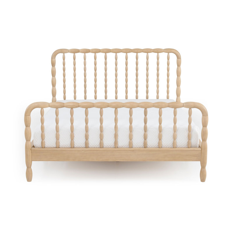 Lind Spindle Queen Solid Wood Bed, Beige, Queen