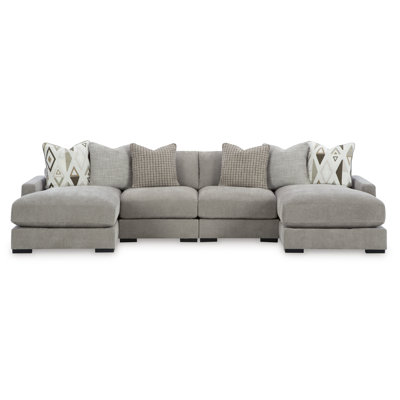 Aslan Court Pebble 4-Piece Sofa Pit Sectional