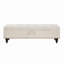Banc repose-pieds 59 po avec rangement en tissu beige
