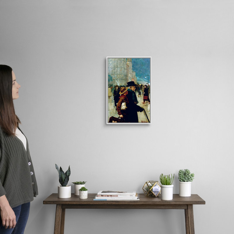 Art mural sur toile Norman Rockwell, H 20 po x l 14 po x P 1,75 po, Cadre flottant blanc