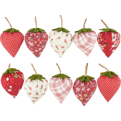  Fabric Strawberries In Basket
